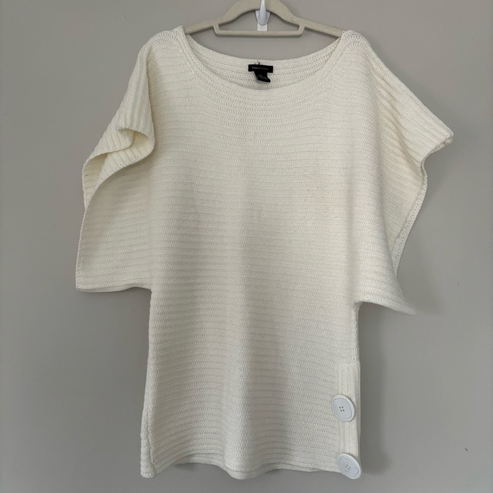 BCBGMaxAzria Cream Sweater with Button Detail